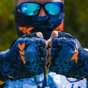 KastKing Gill Raker Gloves palm close-up with double-layer protection