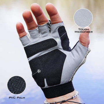 Palm detail of KastKing Gill Raker Gloves with double-layer palm