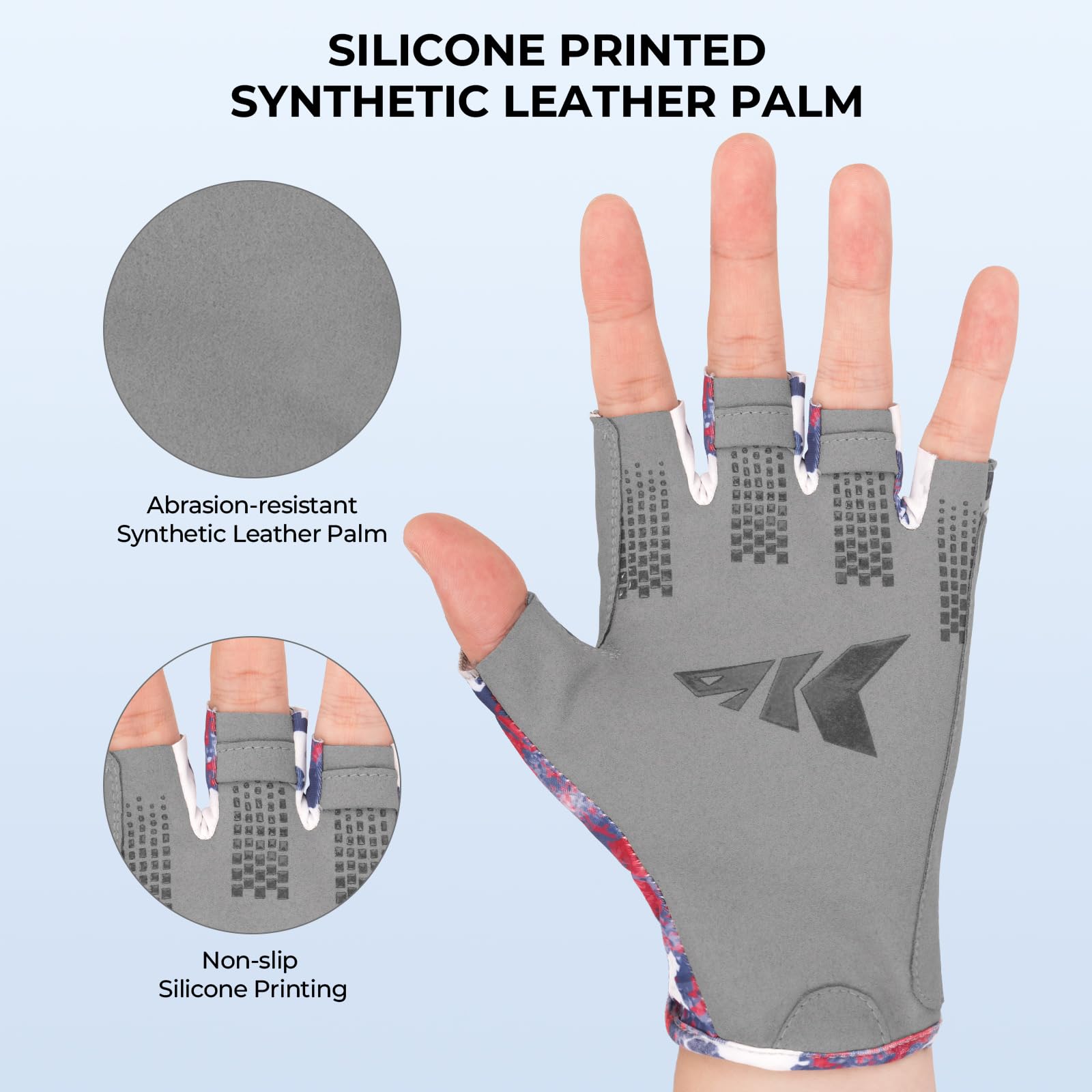 UPF 50+ protection badge on glove