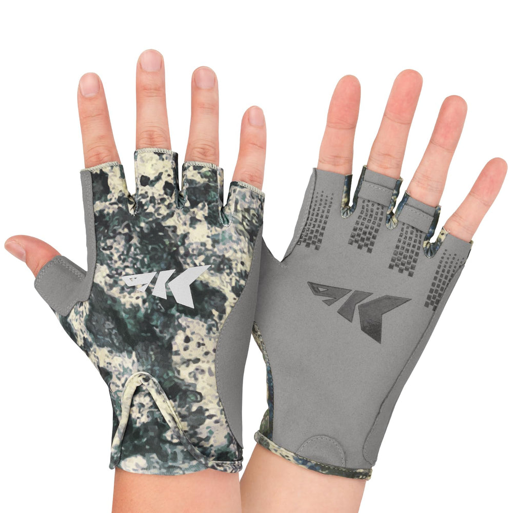 Angler wearing Gill Raker II Gloves in outdoor fishing scene
