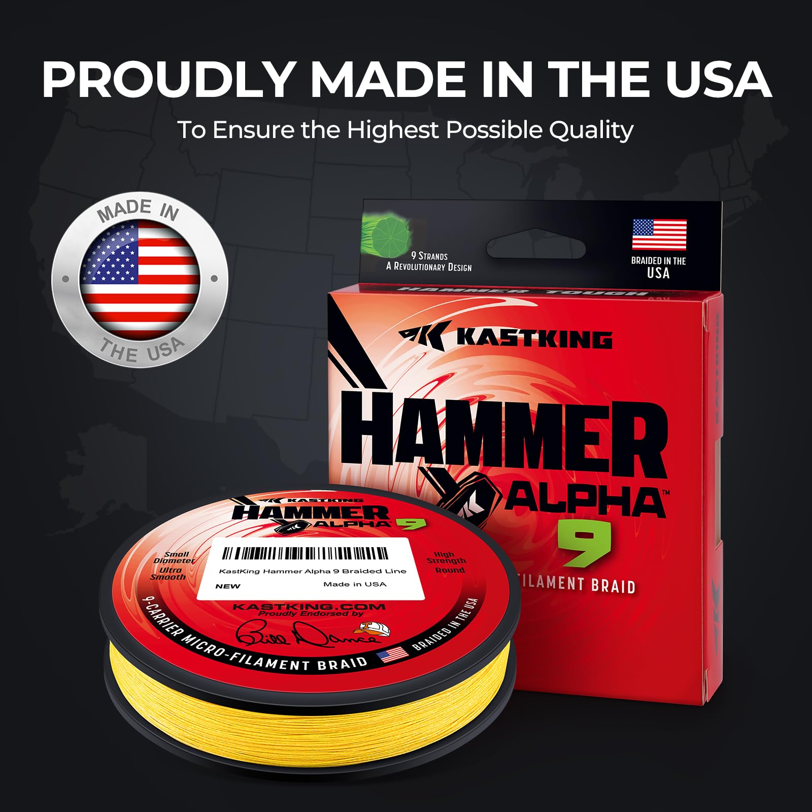 KastKing Hammer Alpha 9 300-yard spool suits versatile freshwater and saltwater use