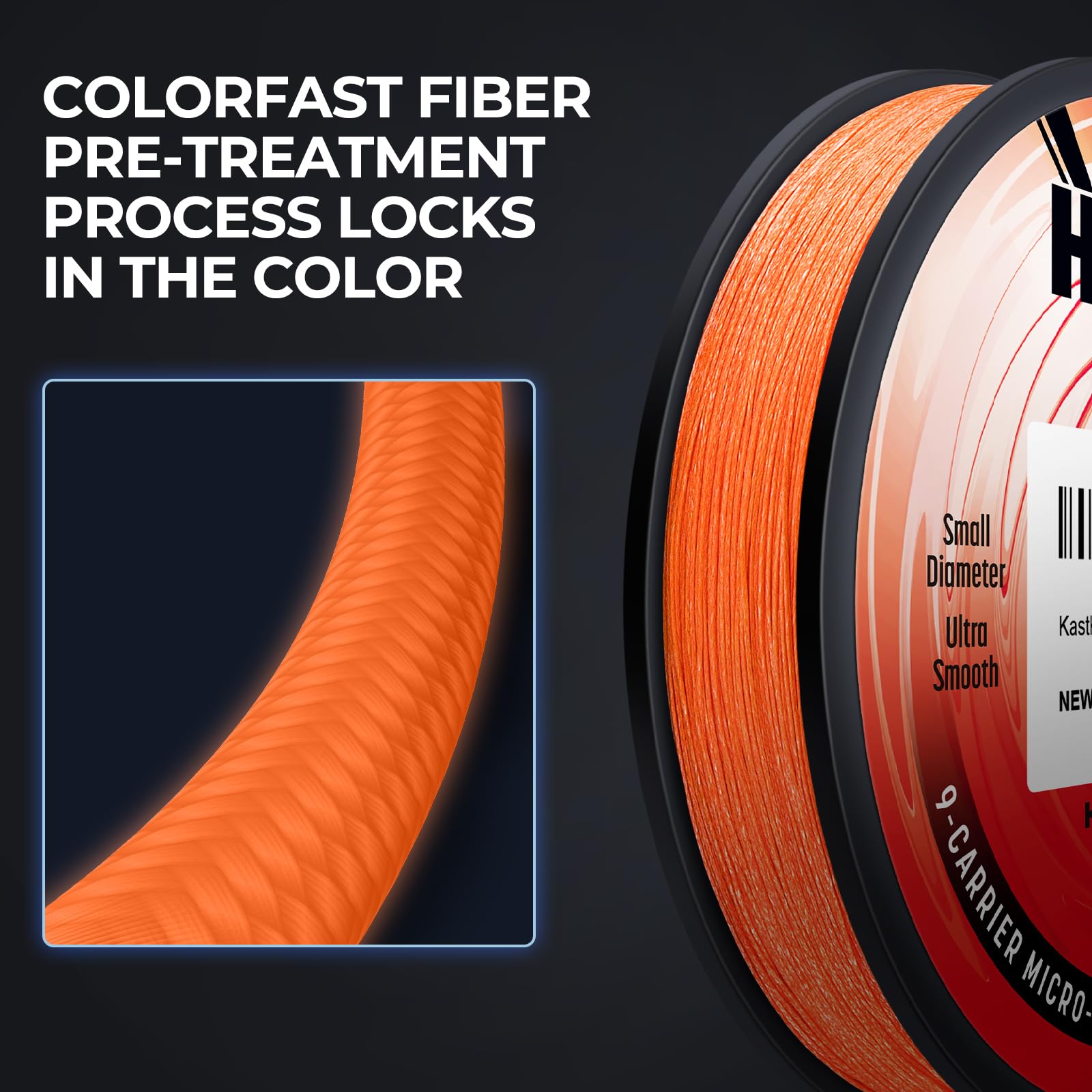 KastKing Hammer Alpha 9 round braid provides uniform diameter for predictable performance.
