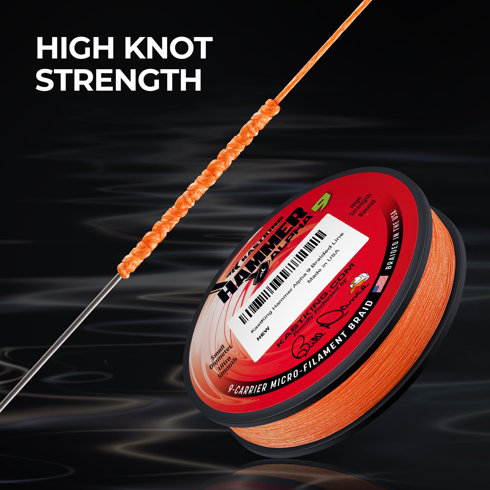 KastKing Hammer Alpha 9 through rod guides facilitates effortless casting and accuracy.