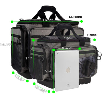 KastKing Hoss tray-capacity view demonstrates front pocket that holds one 3600 tray