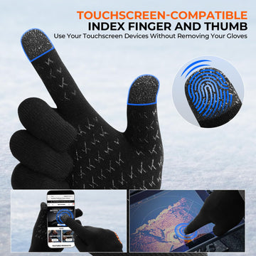 Touchscreen-compatible fingertips on HydroFlex gloves