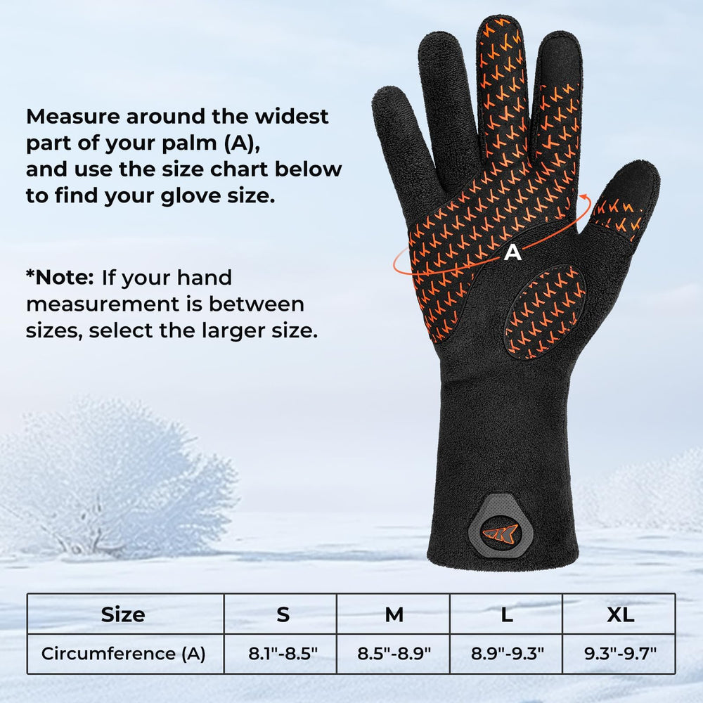 KastKing HydroSense gloves with extended-cuff seal out cold for warmth.