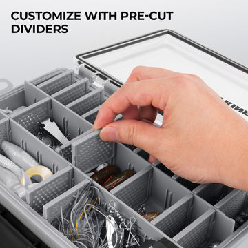 Exterior label area on tackle box for identification