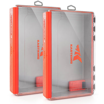 KastKing HyperSeal waterproof tackle box closed, protecting gear on a boat
