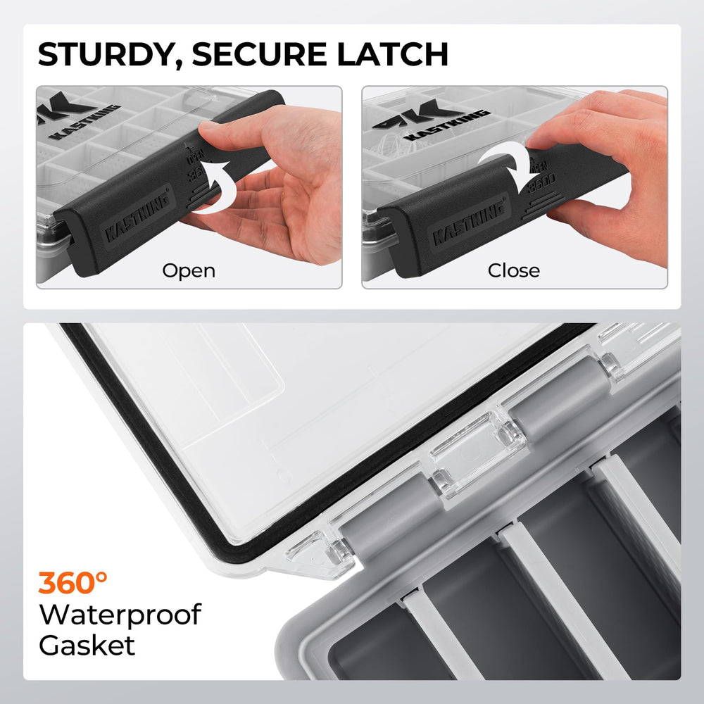 KastKing HyperSeal desiccant-included interior keeps lures dry and rust-free during trips
