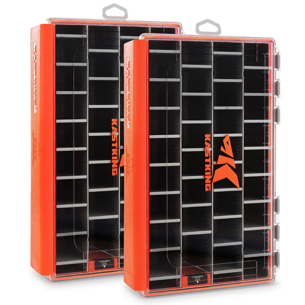 KastKing HyperSeal waterproof tackle box front view shows rugged construction for reliable fishing storage.
