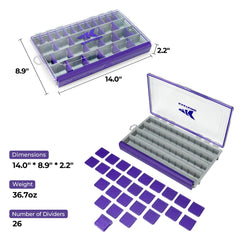 Close-up of adjustable dividers and ventilation in HyperSeal 3600