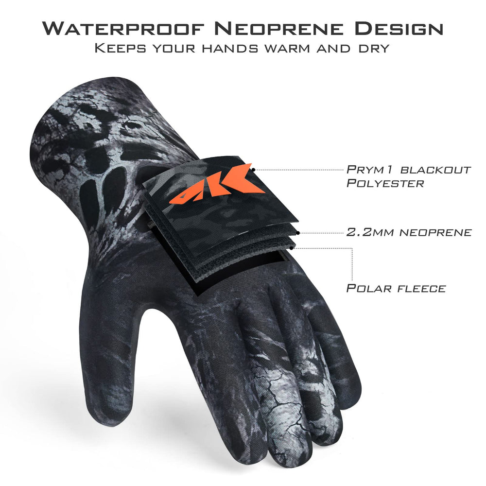 KastKing IceRiver gloves 2.2mm neoprene palm stays flexible in freezing temperatures