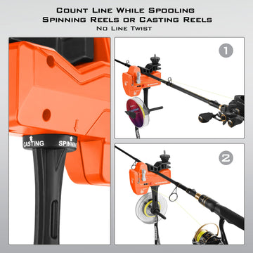 KastKing Kalibrate line counter display demonstrates accurate line measurement during spooling.