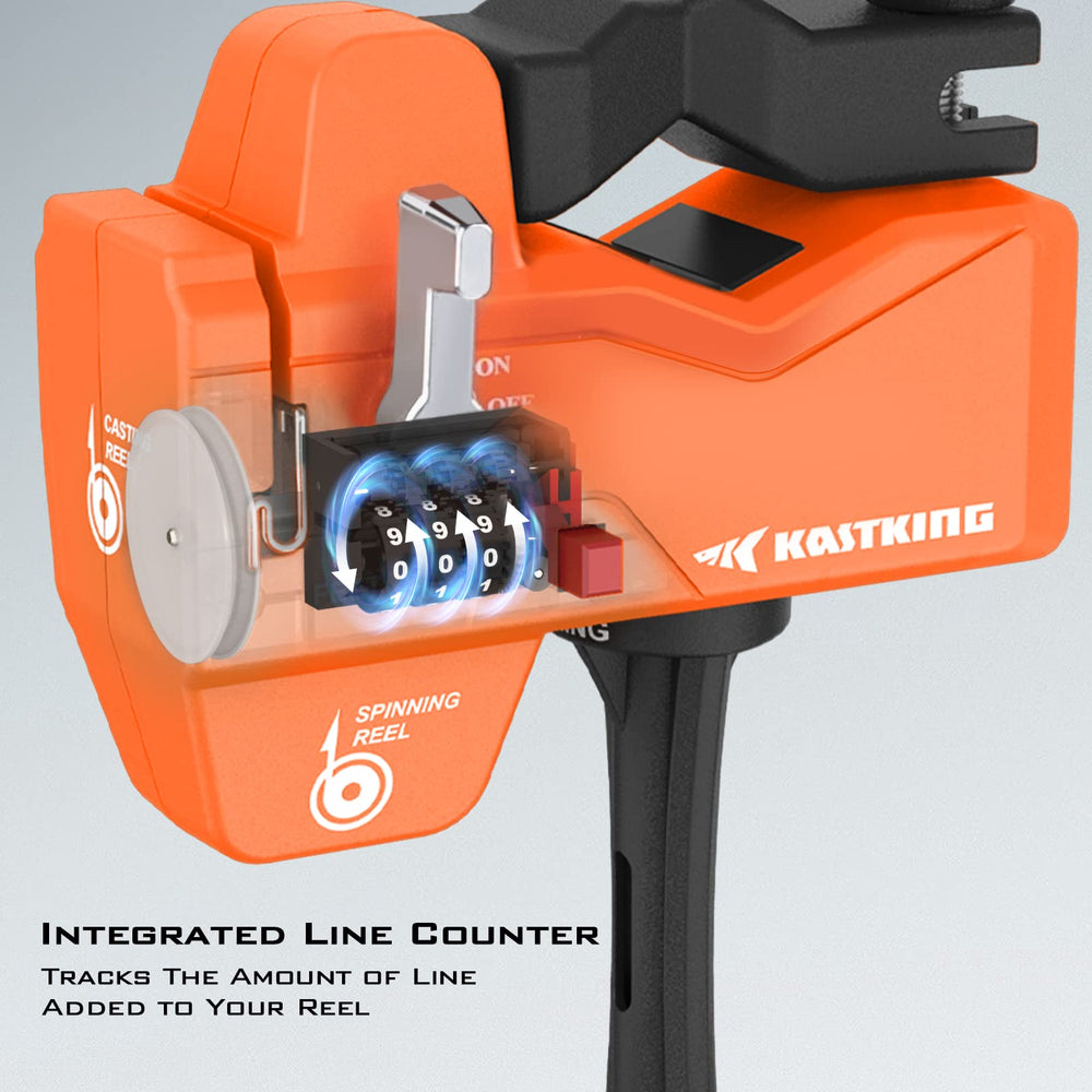 Patent-pending Kalibrate line spooler designed for spinning and baitcasting reels