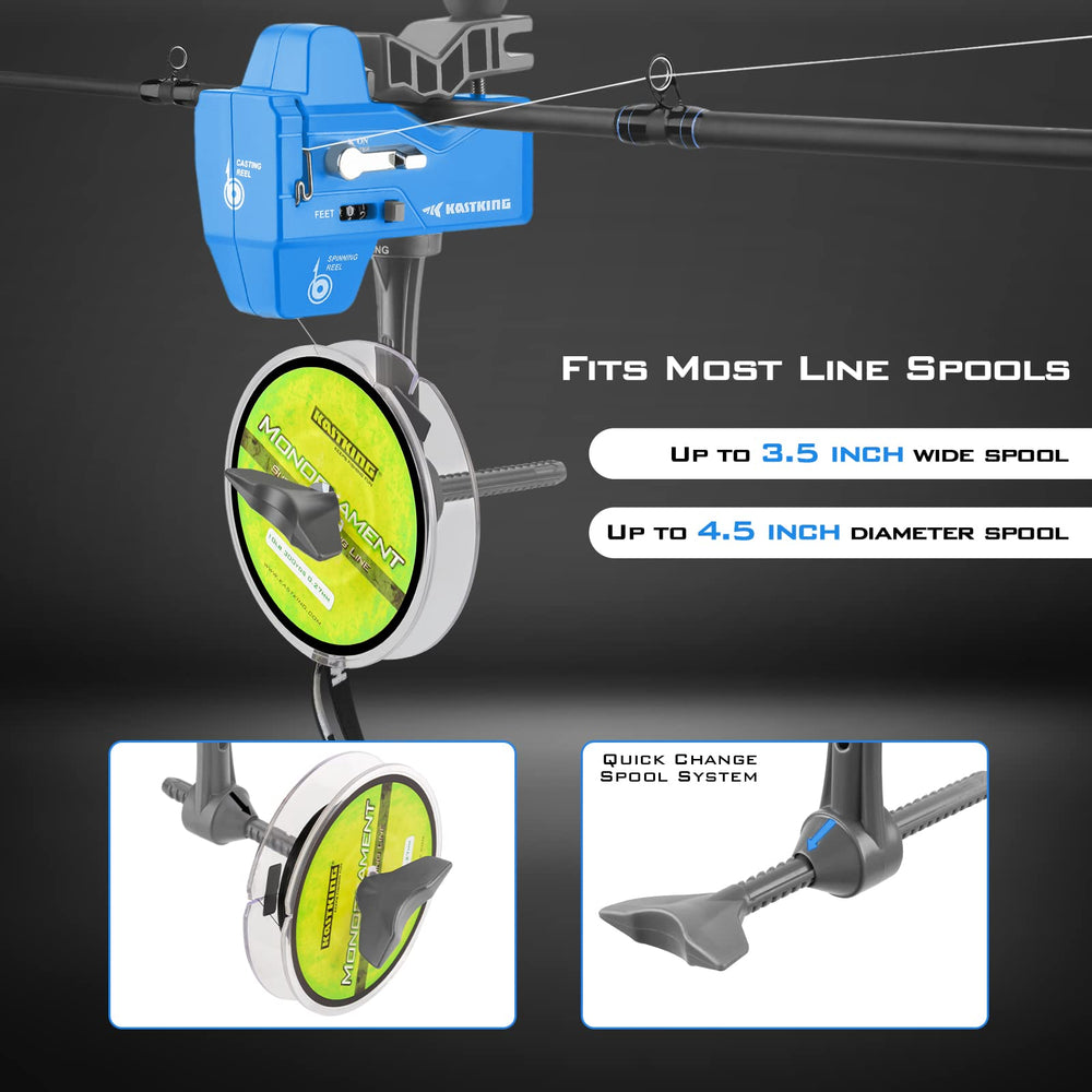 No line twist spooling setup using Kalibrate