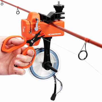 KastKing Kalibrate line spooler in action ensuring even line distribution on reels