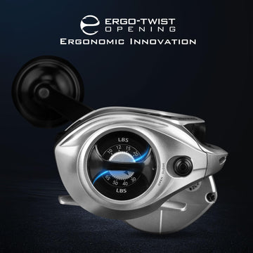 KastKing Kapstan Elite 300 power handle offers extra leverage when reeling.