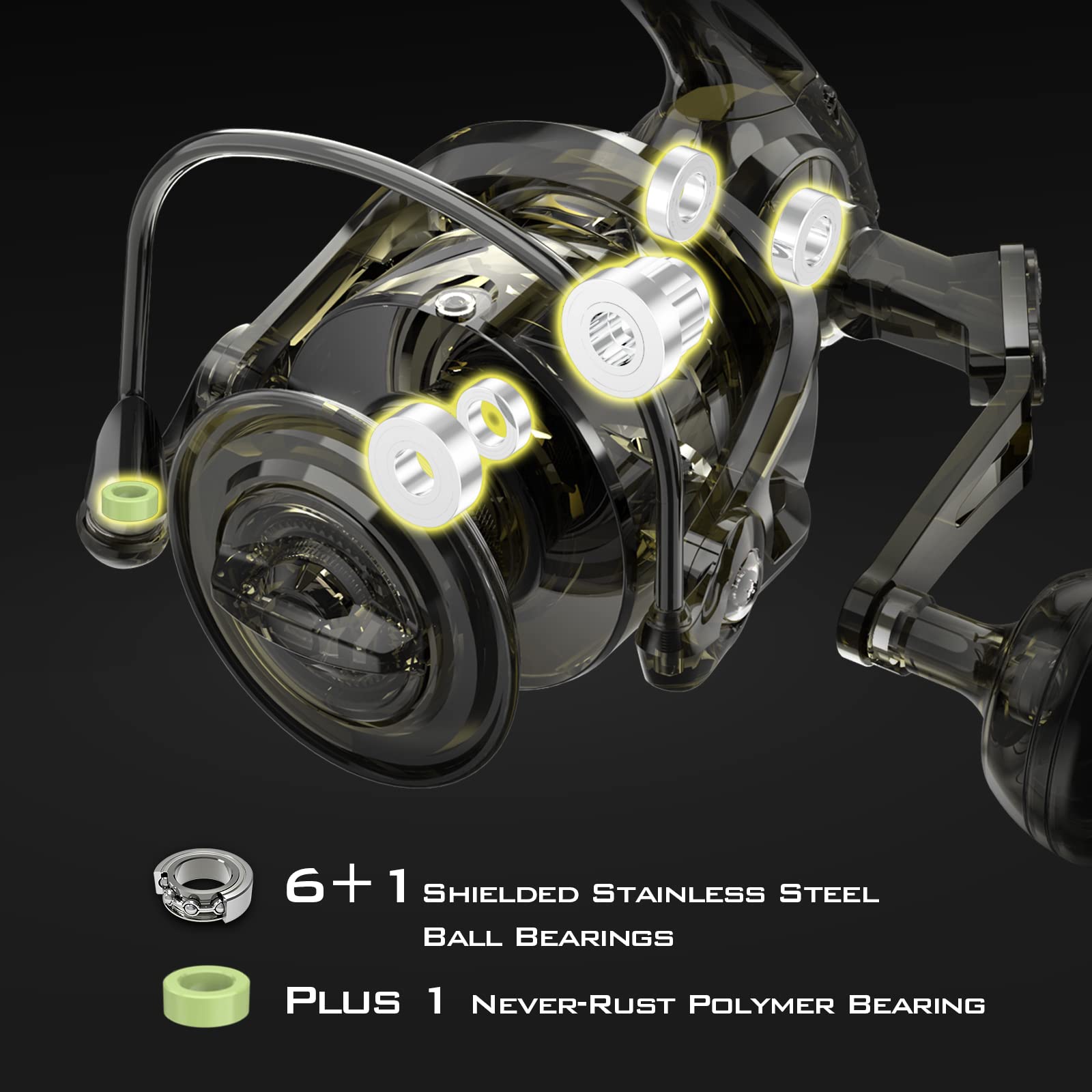 KastKing Kapstan Elite double-shielded bearings provide smooth performance.