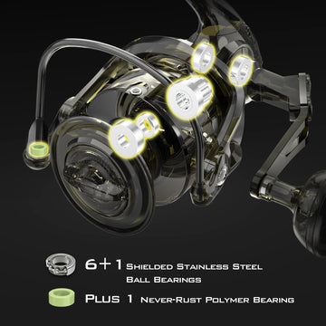 KastKing Kapstan Elite double-shielded bearings provide smooth performance.