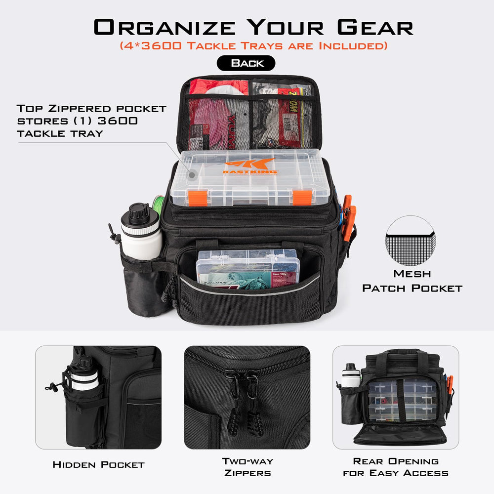 Inside Karryall bag with four 3600 tackle trays