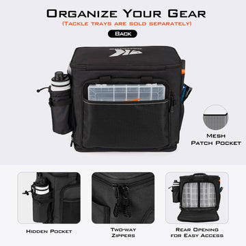 KastKing Karryall back mesh pocket keeps tools within easy reach.