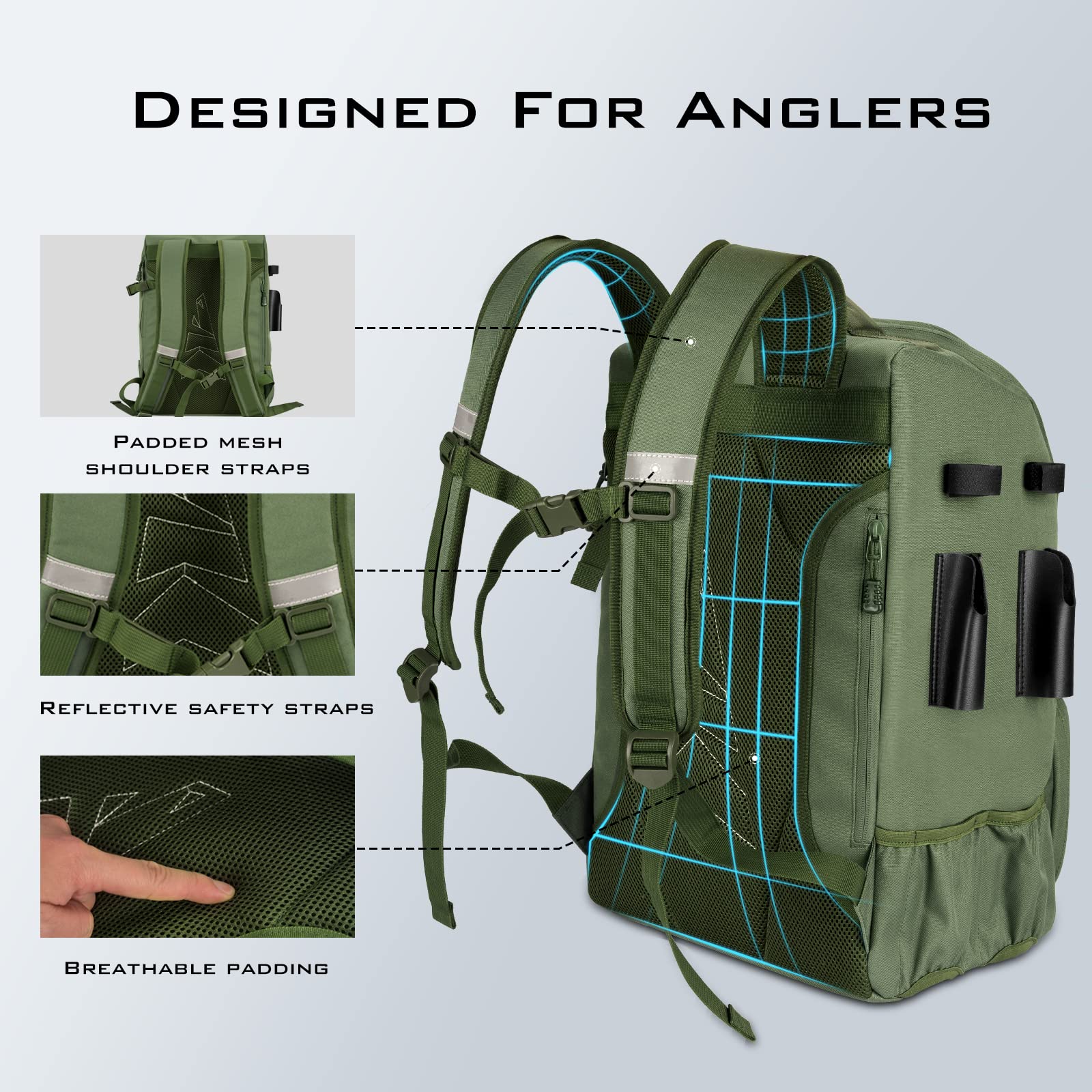 KastKing KarryAll padded back support reduces fatigue on long trips