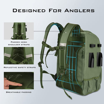 KastKing KarryAll padded back support reduces fatigue on long trips