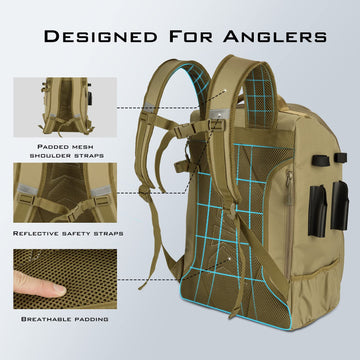 KastKing KarryAll cushioned back support for comfortable all-day wear.