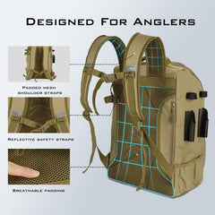 KastKing KarryAll cushioned back support for comfortable all-day wear.