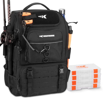 KastKing KarryAll backpack with rod holder keeps tackle organized for fishing trips