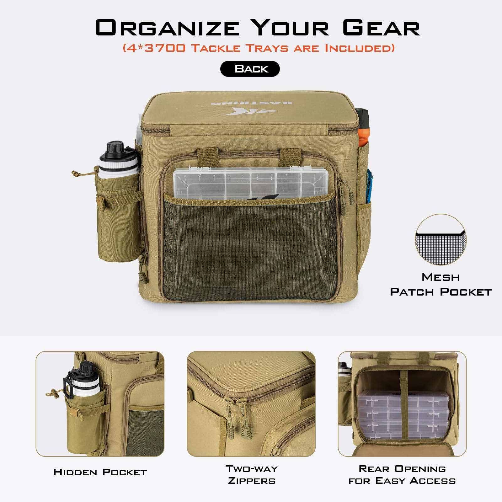 KastKing Karryall offers 13 pockets for organized gear and quick access