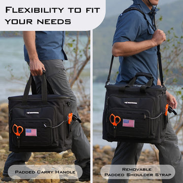 KastKing Karryall front dual pockets for quick access to gear.