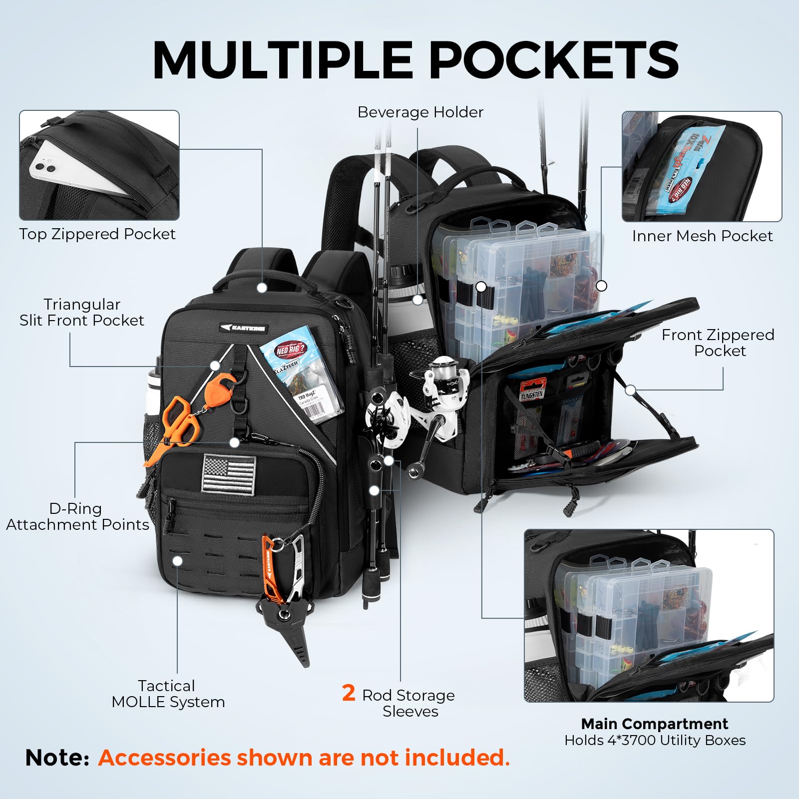 Back padding and adjustable shoulder straps for comfort