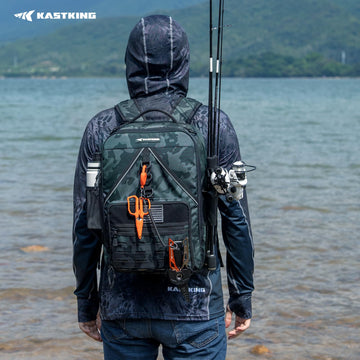 Back view of KastKing KarryAll KastMate backpack with shoulder straps