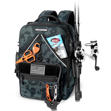 Front view of KastKing KarryAll KastMate Fishing Tackle Backpack