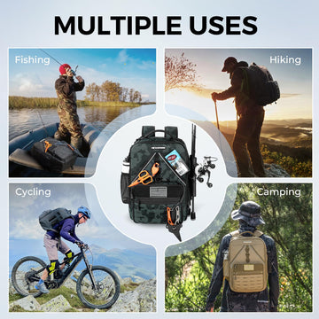 Color options for KastKing KarryAll KastMate (Black, Khaki, Dark Gray, Camo)