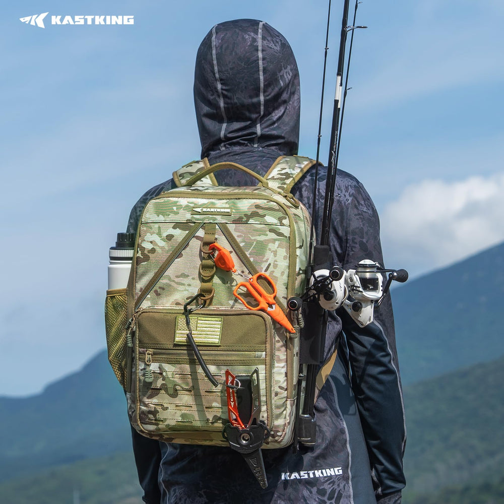 KastKing KarryAll KastMate main compartment fits four 3700-size boxes for ample gear.