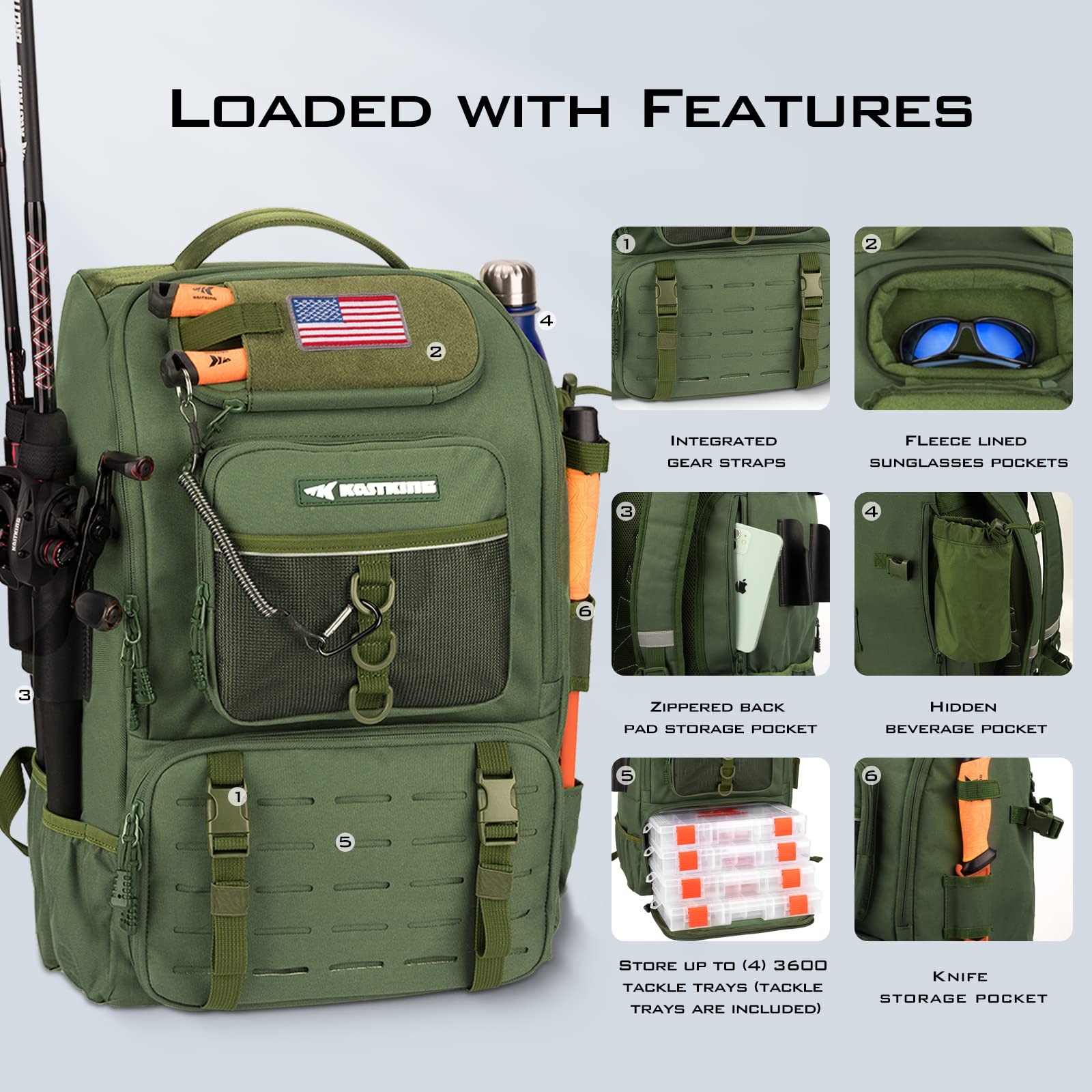 KastKing KarryAll main compartment with foldable partition for flexible storage
