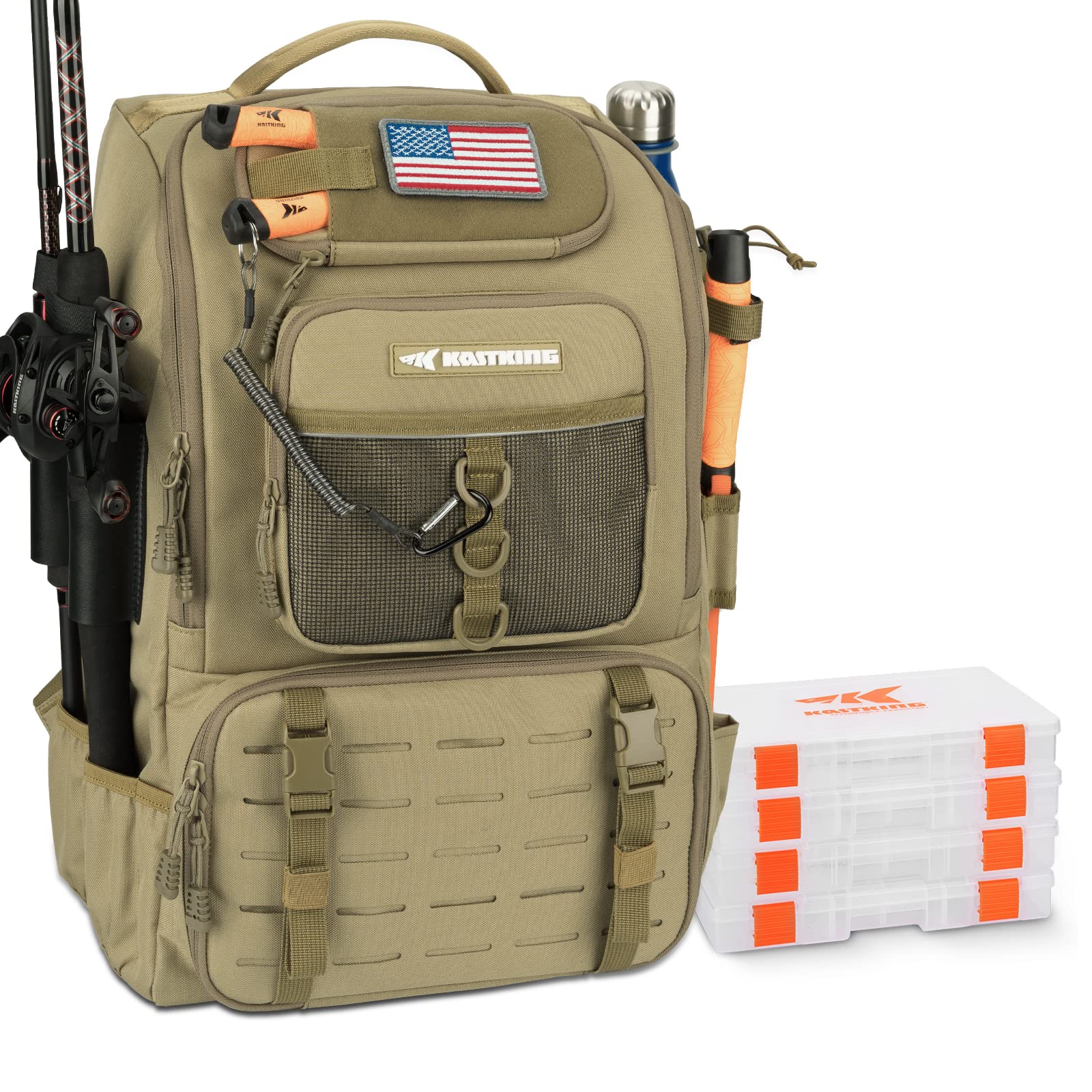 KastKing KarryAll main compartment with adjustable divider for organized tackle and clothing.