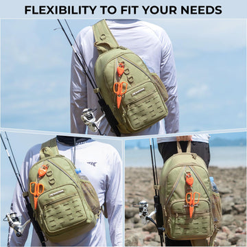Full product view showing MOLLE system and organized storage pockets