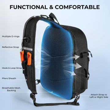 Dedicated gear pocket and organizational pockets inside KastKing Karryall