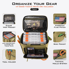 Open Karryall bag showing interior with 3600 tackle trays