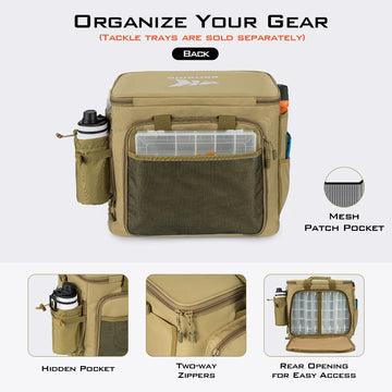KastKing Karryall front dual-zip pockets for organized lures and rigs