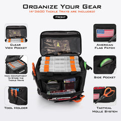 Open Karryall tackle bag showing 4x3600 trays