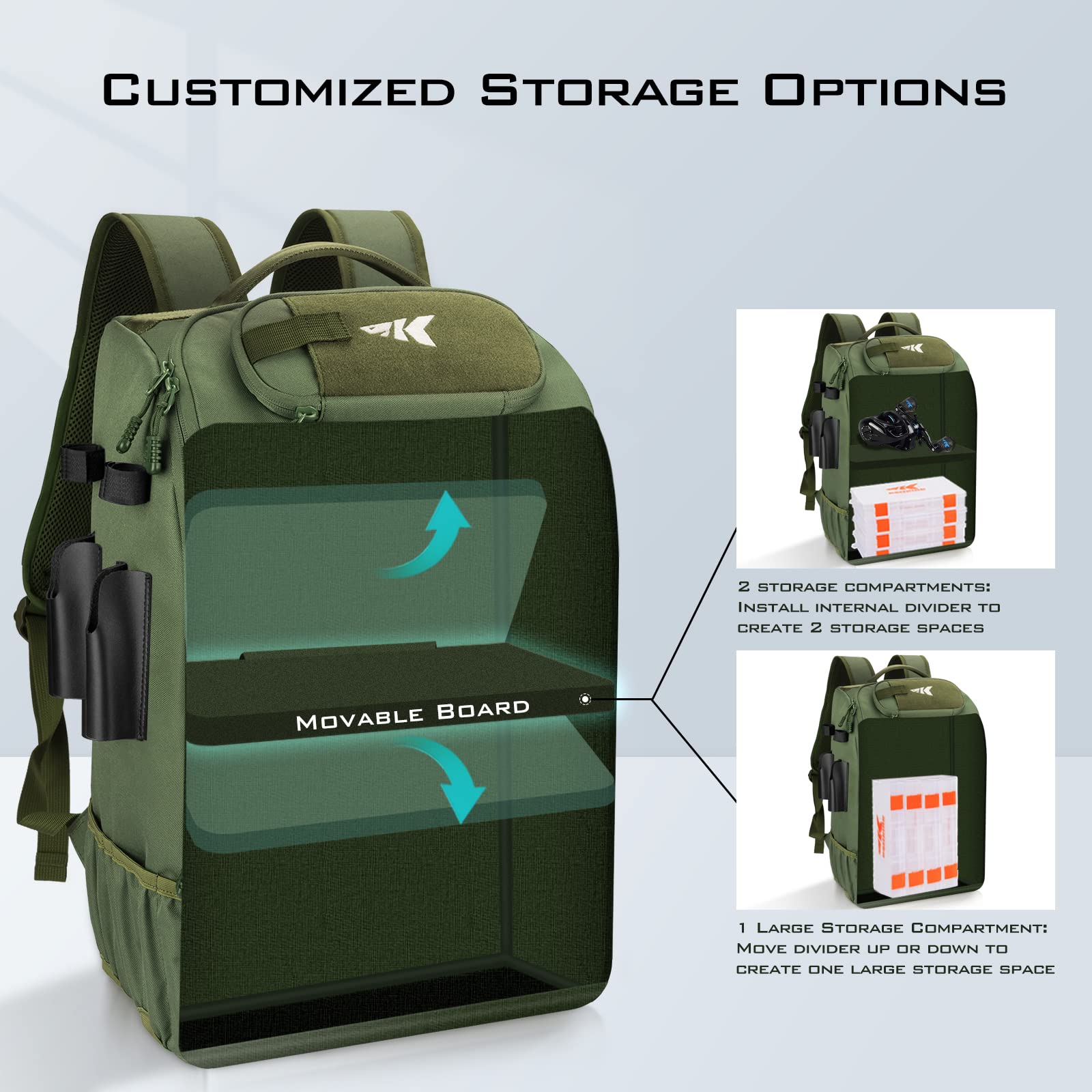 KastKing KarryAll water-resistant bottom protects contents on wet surfaces