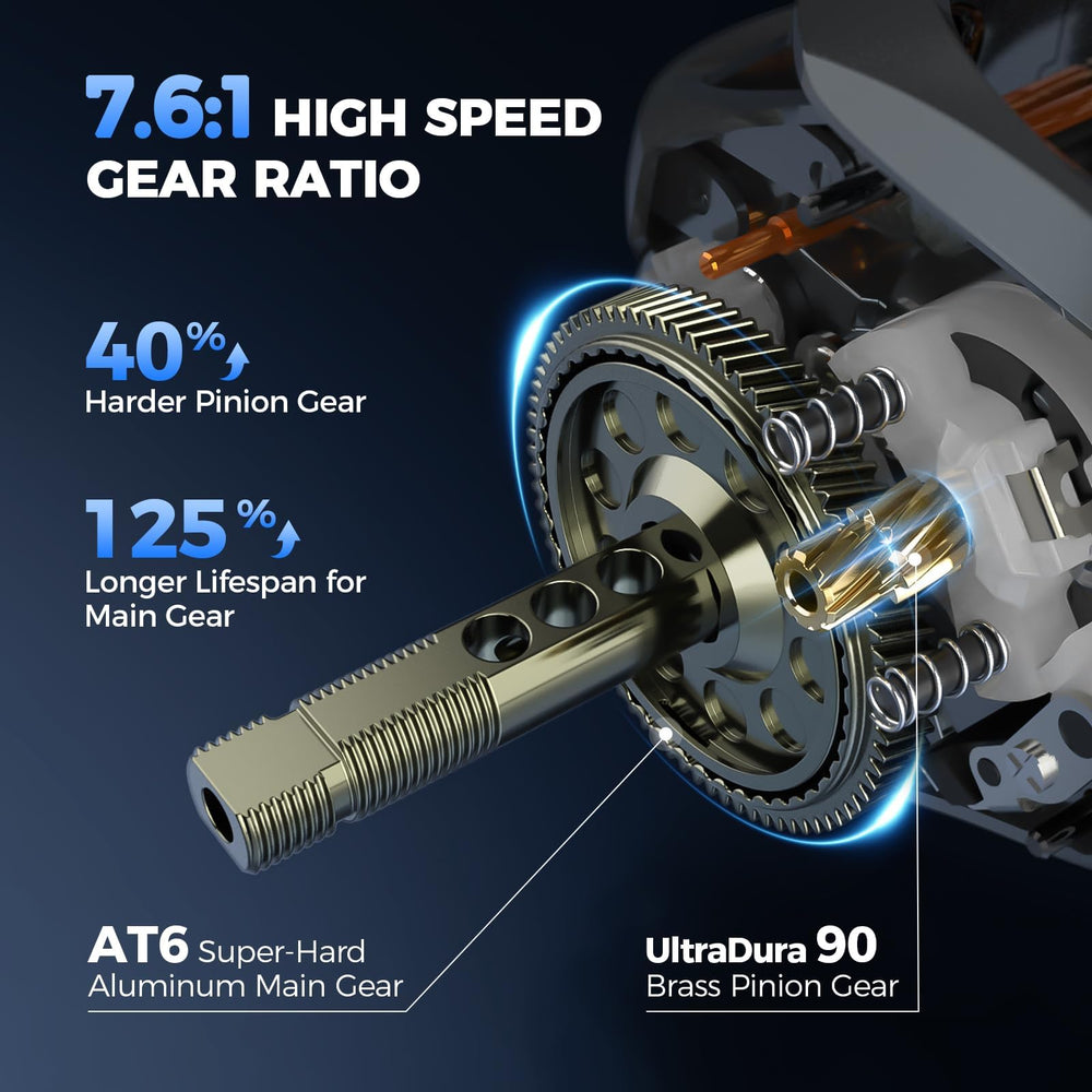 UltraDura 90 brass pinion gear and AT6 aluminum main gear details