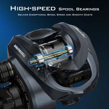 KastKing Kestrel Elite left-handed setup shown for left-handed anglers.