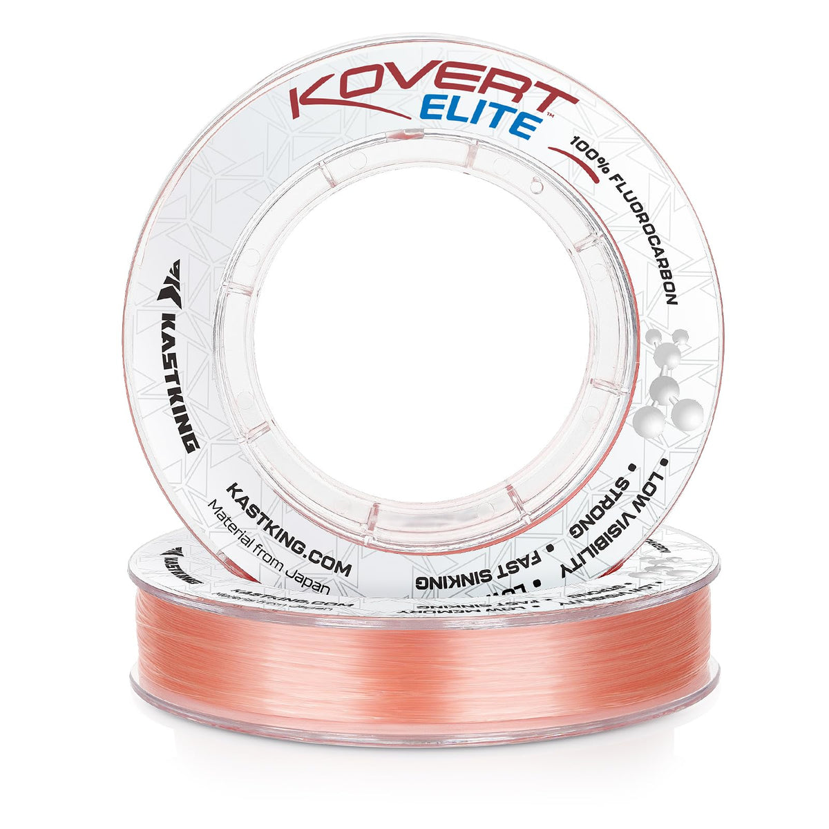 KastKing Kovert Elite fluorocarbon line appears nearly invisible underwater, aiding increased catch in clear-water scenarios.