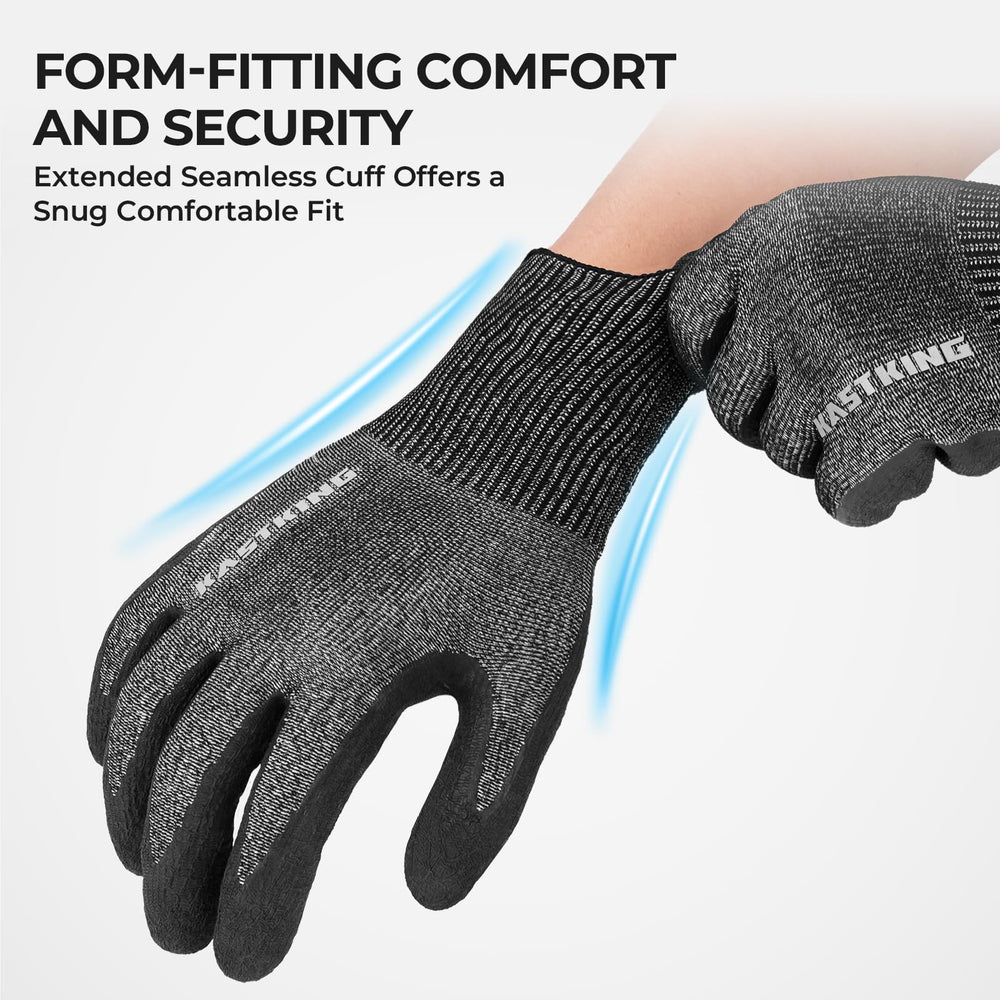 Close-up of HPPE and metal wire knit materials in KastKing gloves
