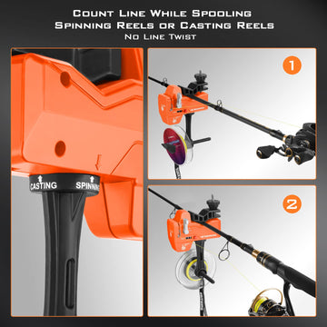 KastKing line counter display helping monitor line length for precise spooling